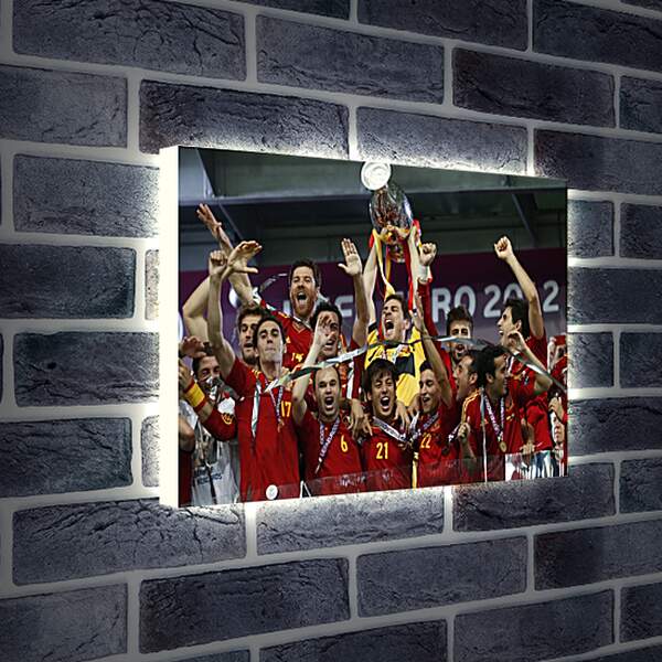 Лайтбокс световая панель - Сборная Испании чемпионы Европы по футболу