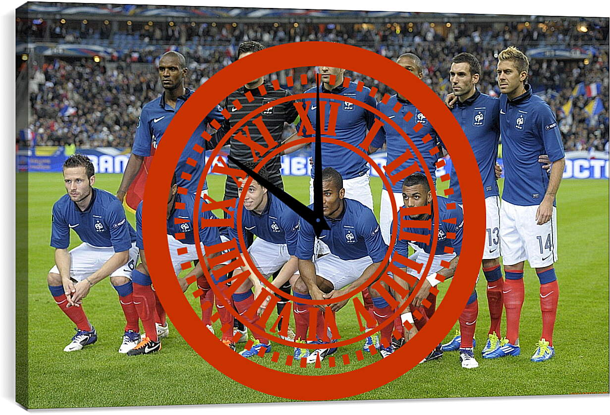 Часы картина - Фото перед матчем сборной Франции по футболу
