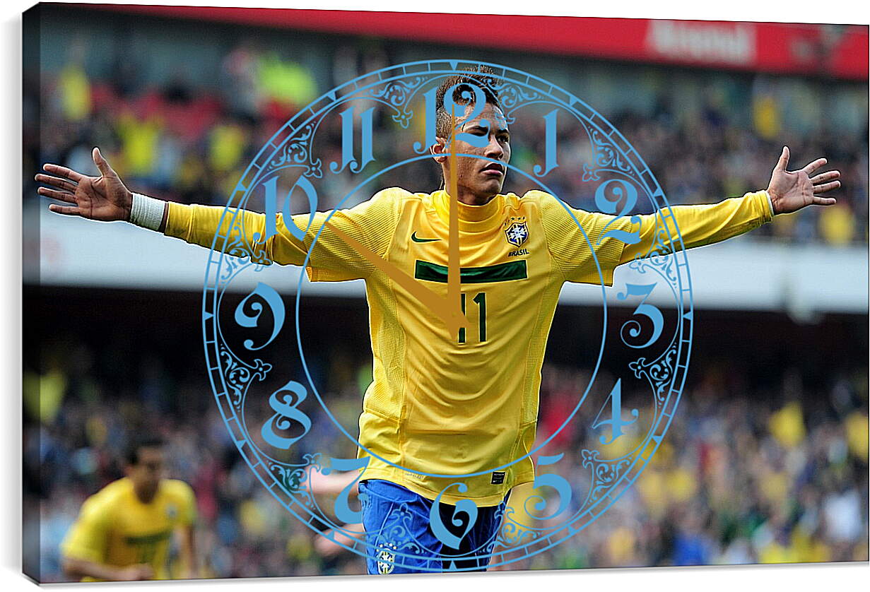Часы картина - Неймар (Neymar) футбол