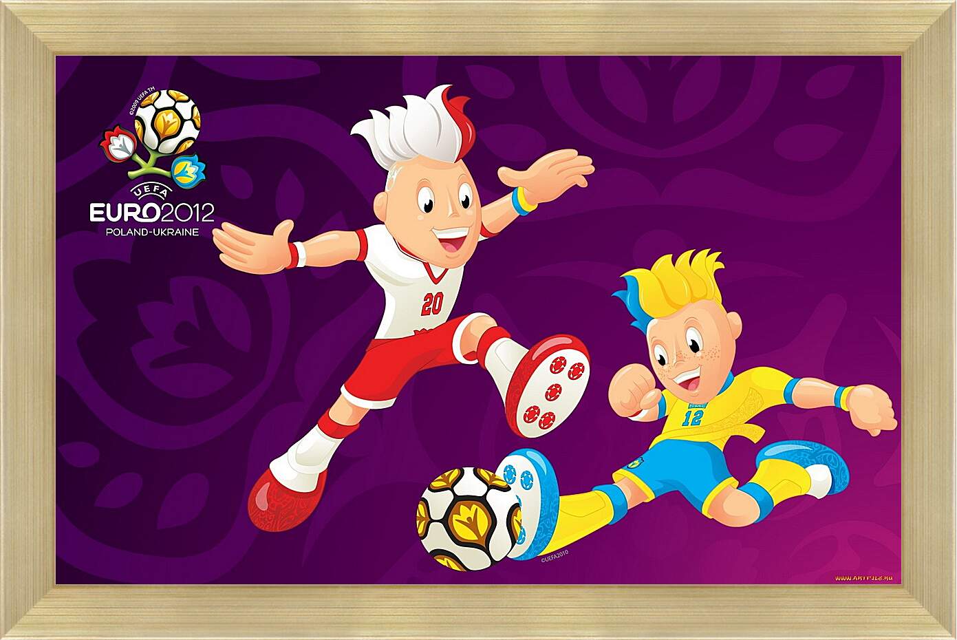Картина в раме - Славек и Славко талисманы Евро-2012