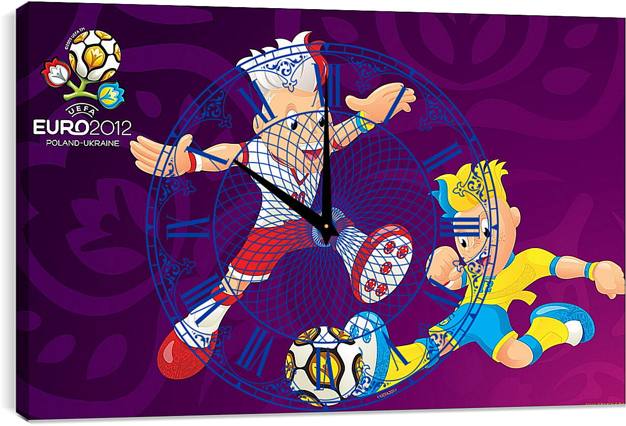 Часы картина - Славек и Славко талисманы Евро-2012