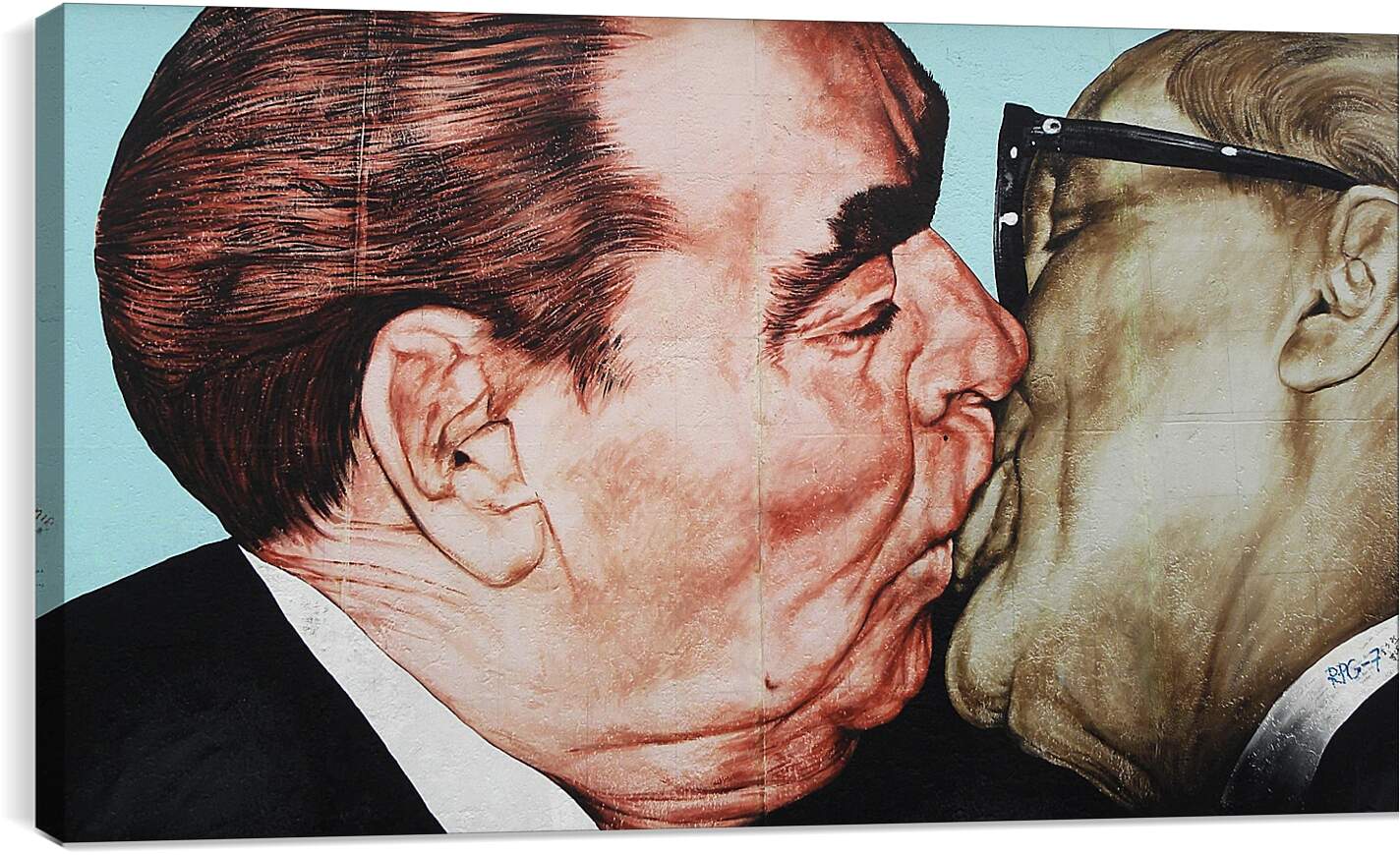 Постер и плакат - Поцелуй Брежнева и Хонеккера