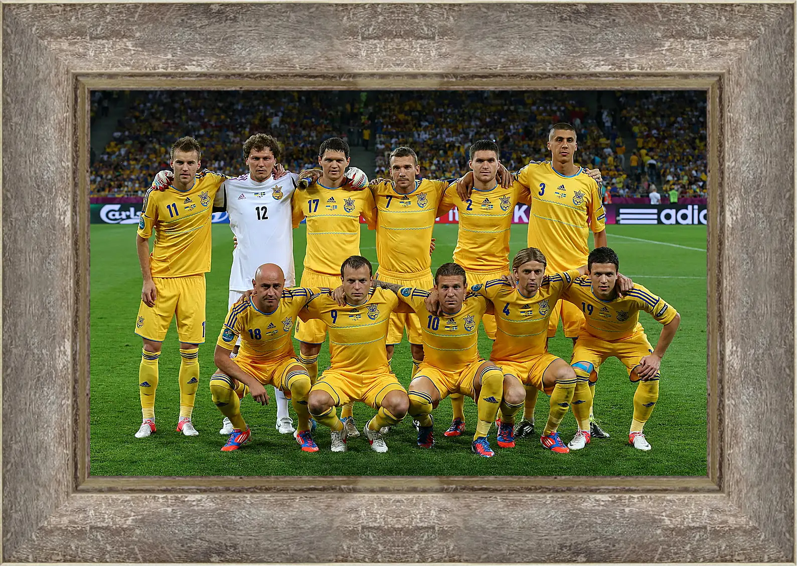 Картина в раме - Фото перед матчем сборной Украины по футболу