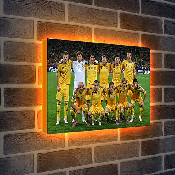 Лайтбокс световая панель - Фото перед матчем сборной Украины по футболу