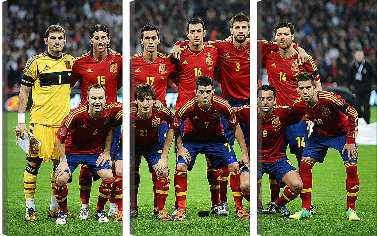 Модульная картина - Фото перед матчем сборной Испании по футболу