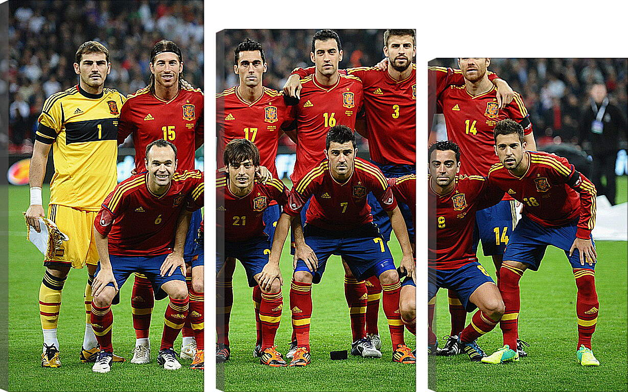 Модульная картина - Фото перед матчем сборной Испании по футболу
