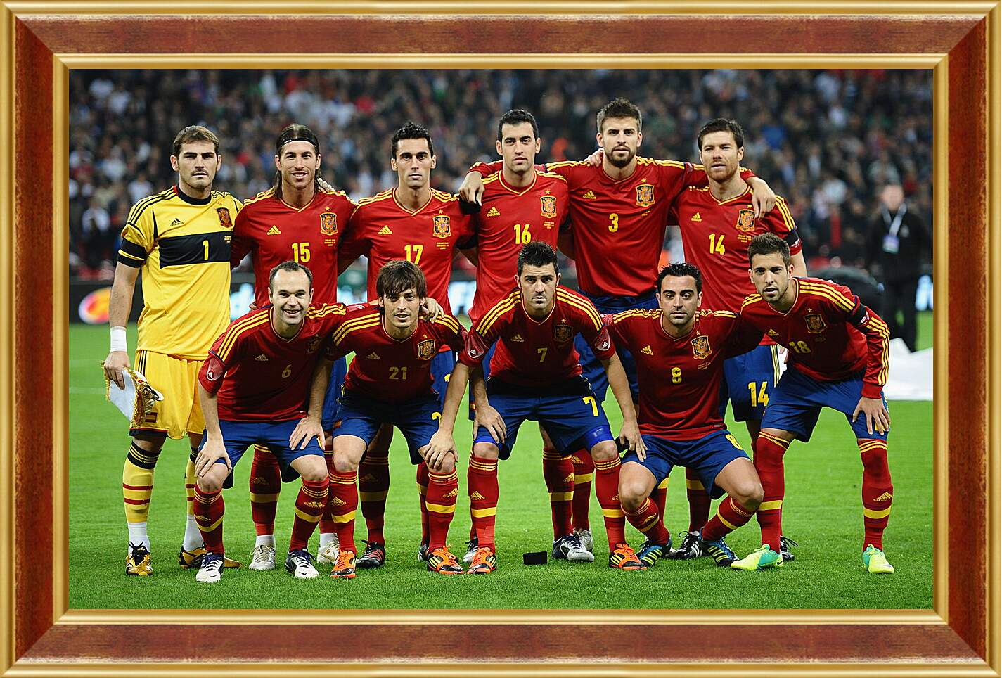 Картина в раме - Фото перед матчем сборной Испании по футболу