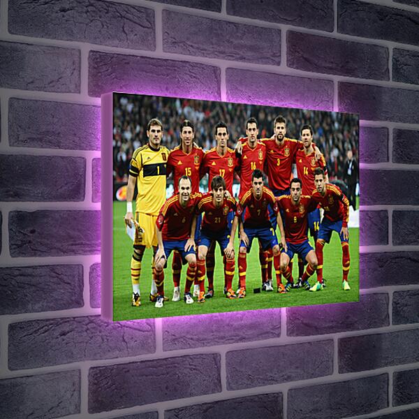 Лайтбокс световая панель - Фото перед матчем сборной Испании по футболу