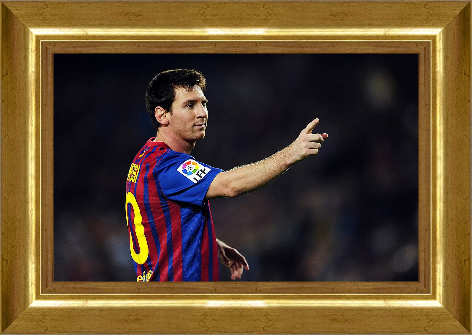 Картина в раме - Лионель Месси. Десятка Барселоны.