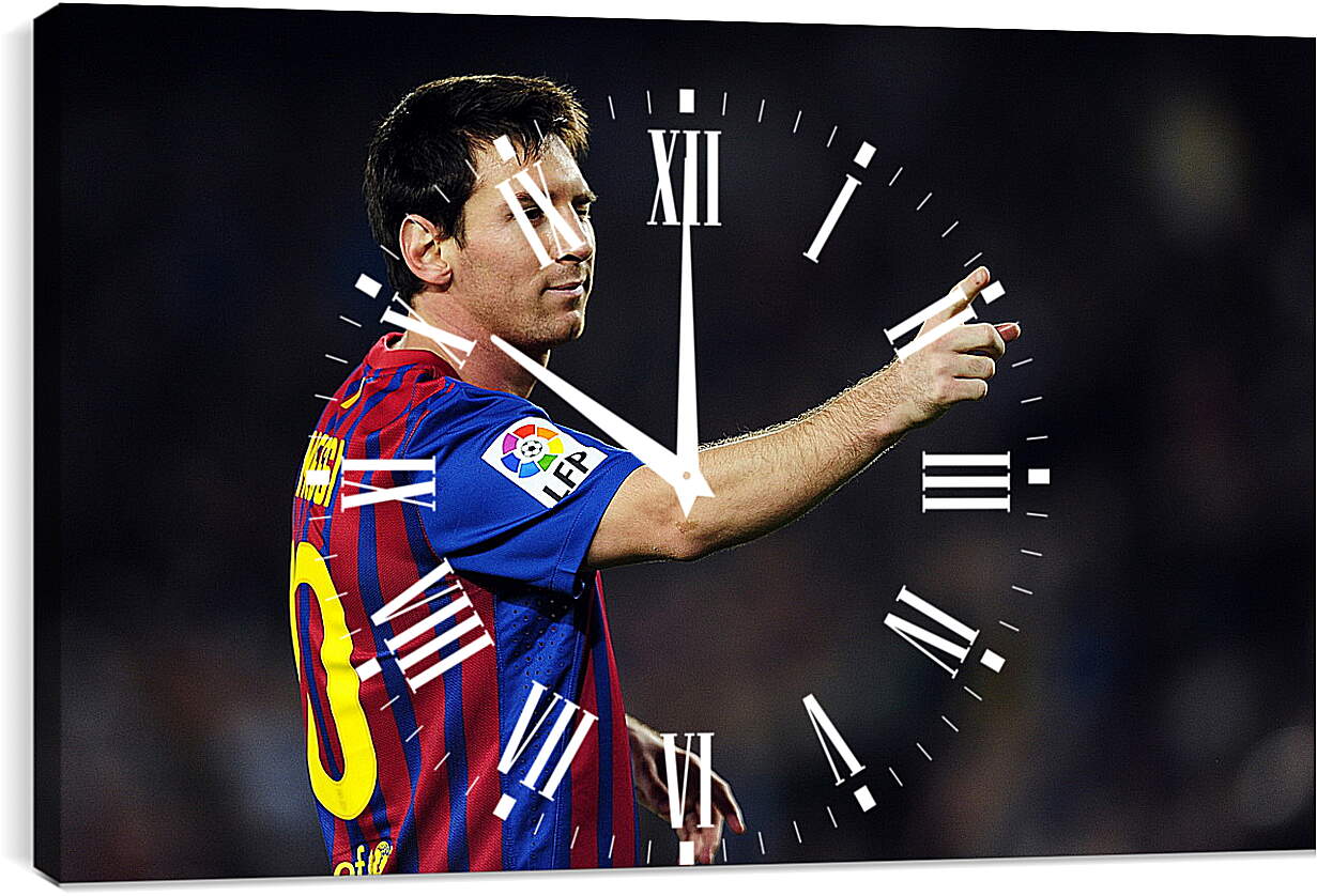 Часы картина - Лионель Месси. Десятка Барселоны.