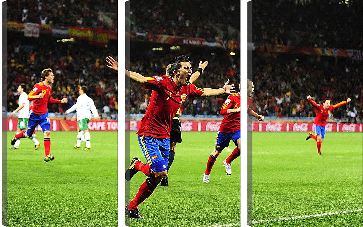 Модульная картина - Испания на эмоциях после забитого мяча