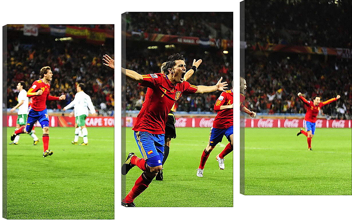 Модульная картина - Испания на эмоциях после забитого мяча