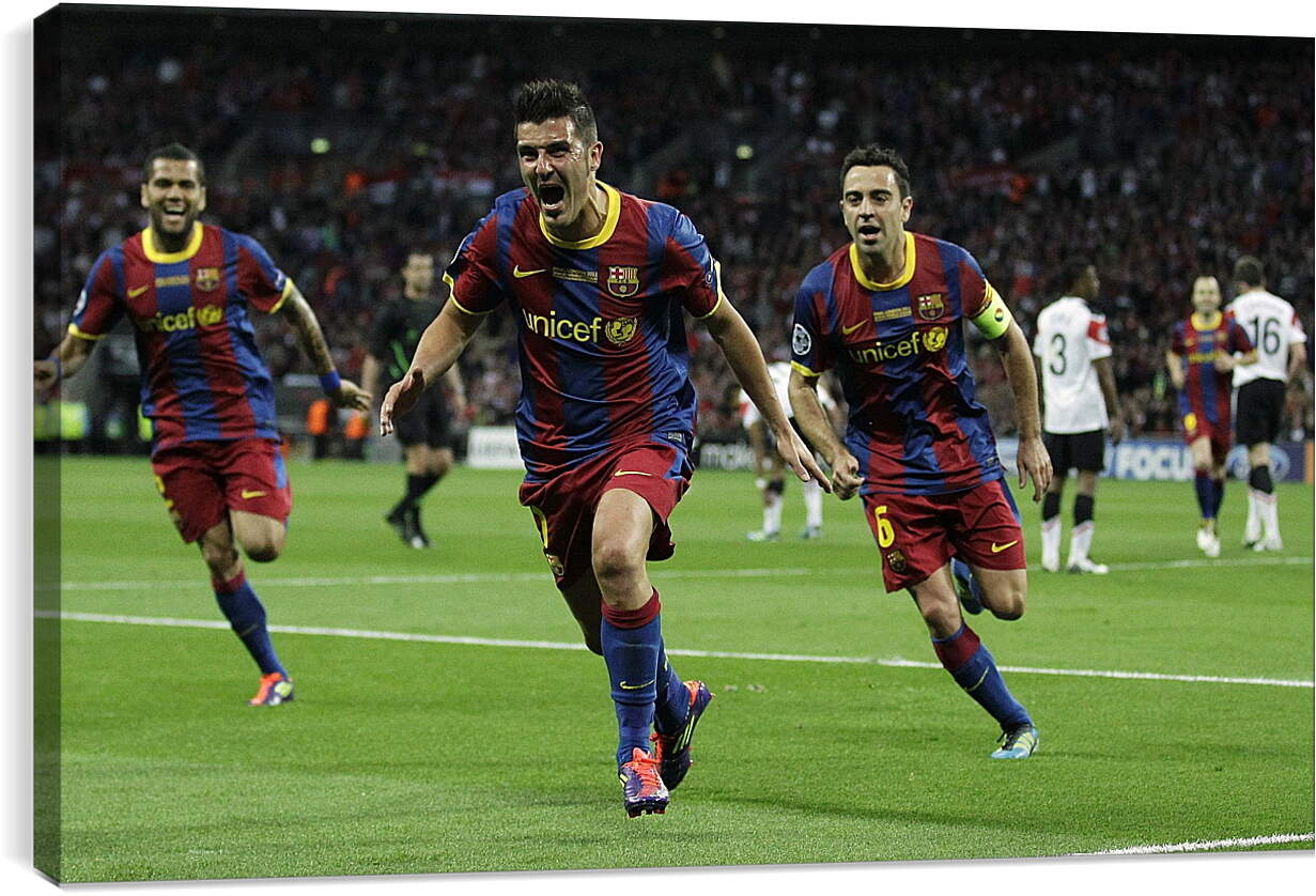 Постер и плакат - Игроки ФК Барселоны радуются