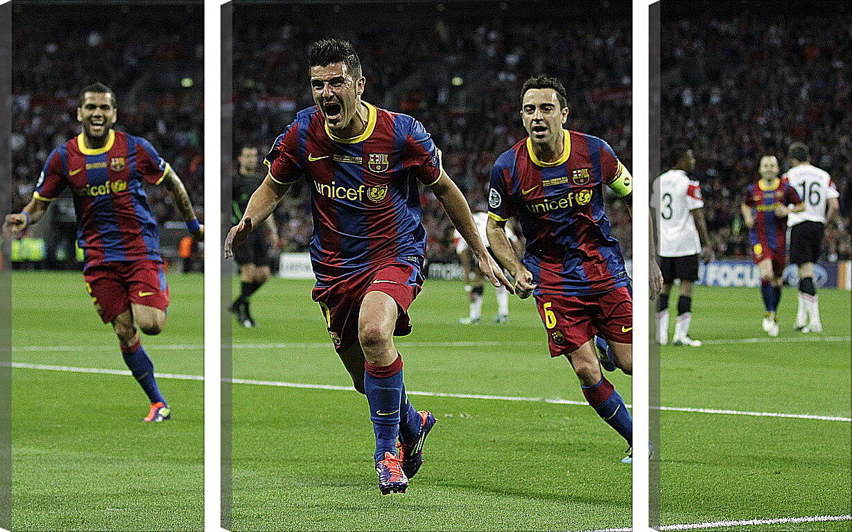 Модульная картина - Игроки ФК Барселоны радуются