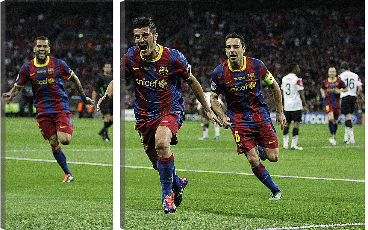 Модульная картина - Игроки ФК Барселоны радуются
