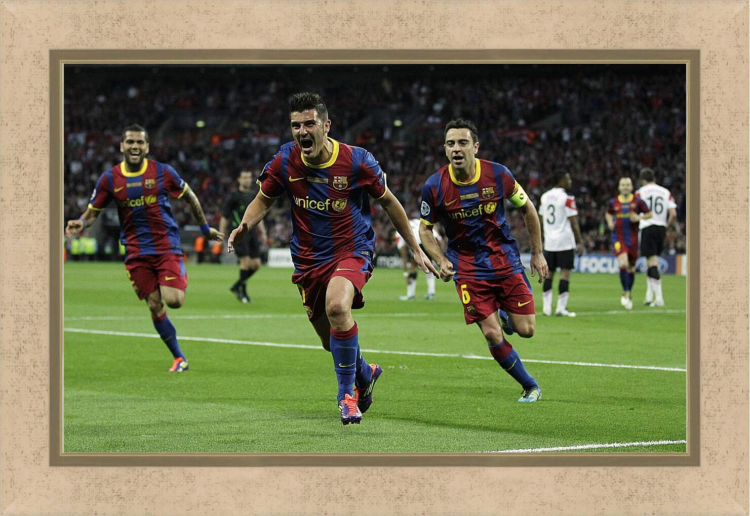 Картина в раме - Игроки ФК Барселоны радуются