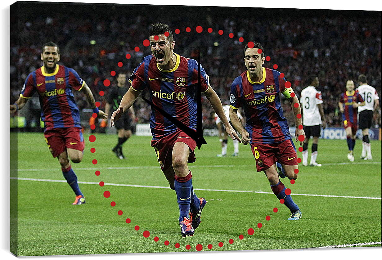 Часы картина - Игроки ФК Барселоны радуются