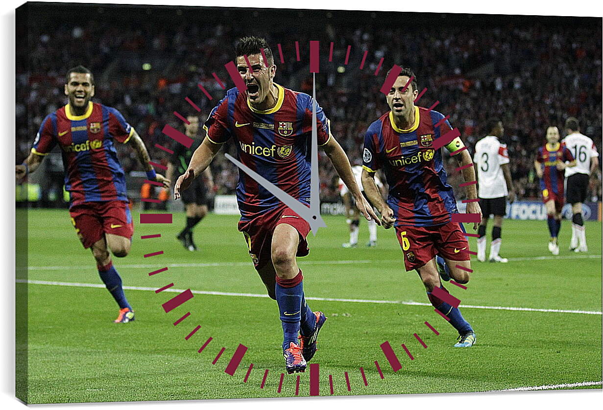 Часы картина - Игроки ФК Барселоны радуются