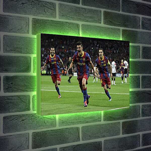 Лайтбокс световая панель - Игроки ФК Барселоны радуются
