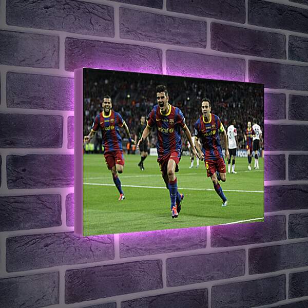 Лайтбокс световая панель - Игроки ФК Барселоны радуются