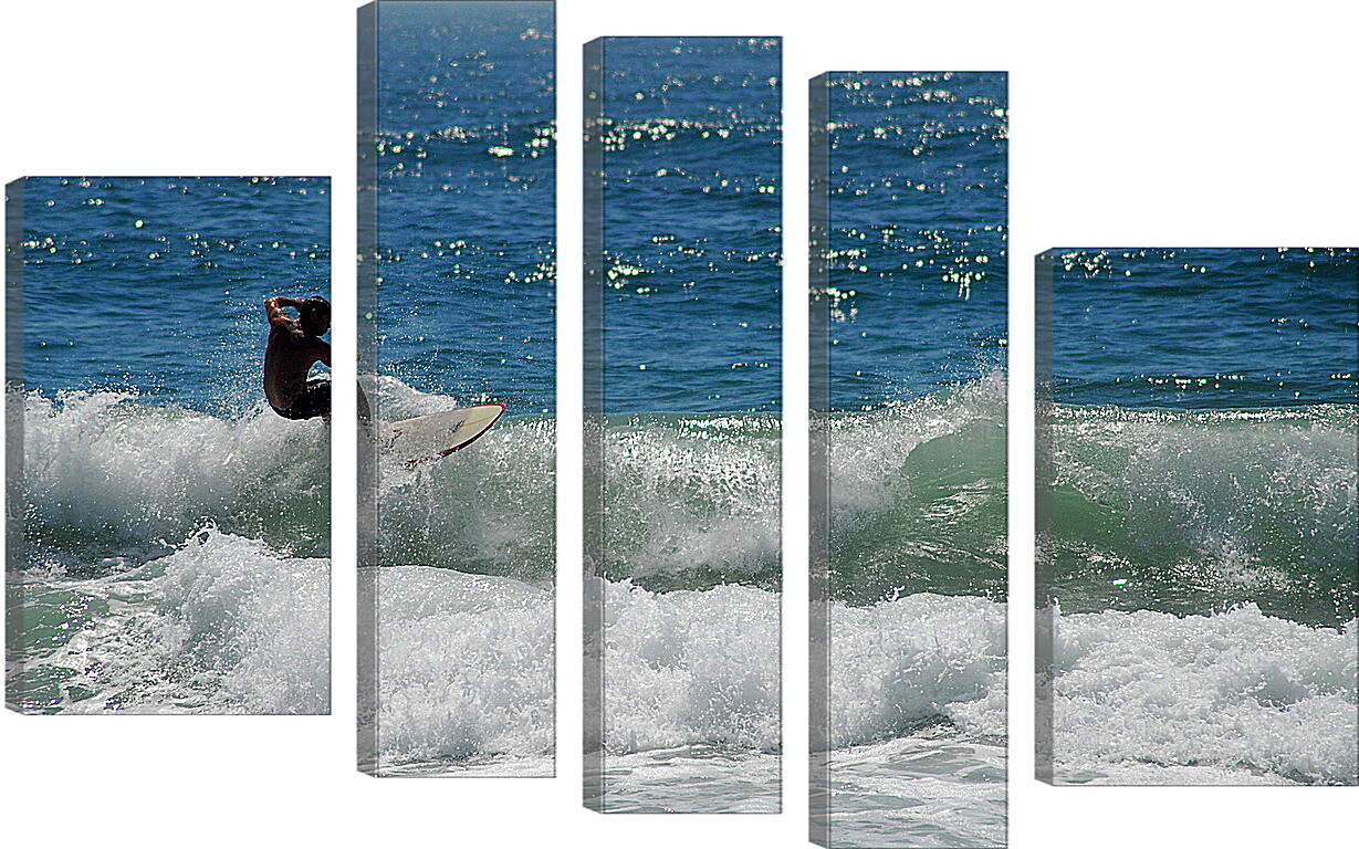 Модульная картина - Сёрфинг на небольших волнах
