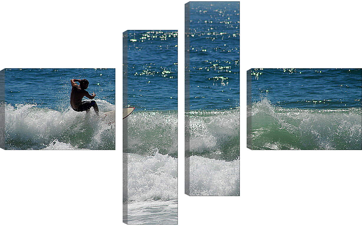 Модульная картина - Сёрфинг на небольших волнах