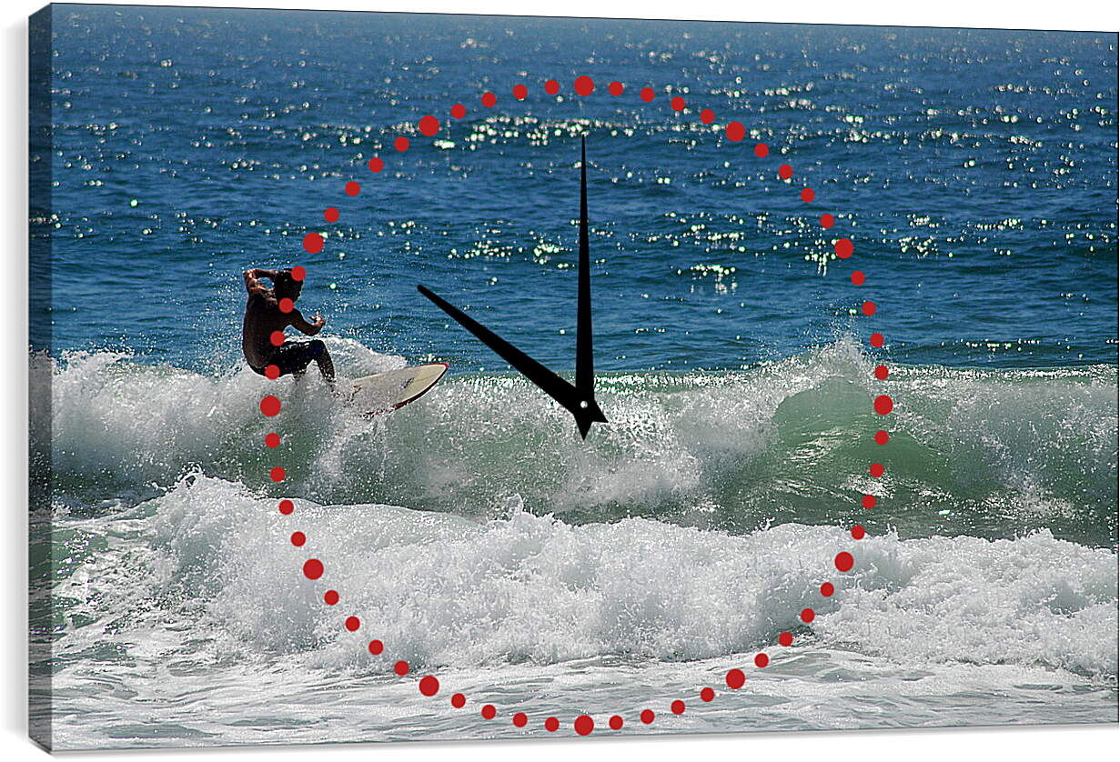 Часы картина - Сёрфинг на небольших волнах