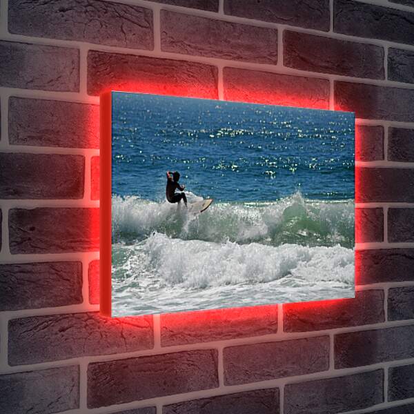 Лайтбокс световая панель - Сёрфинг на небольших волнах