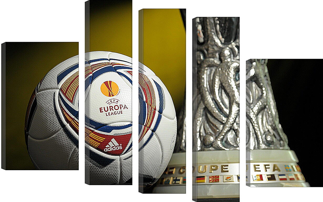 Модульная картина - Мяч и кубок УЕФА