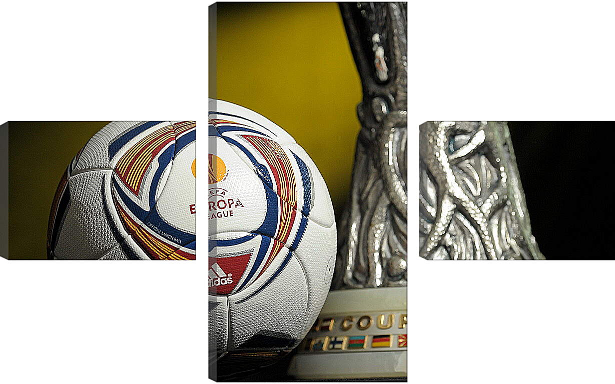 Модульная картина - Мяч и кубок УЕФА