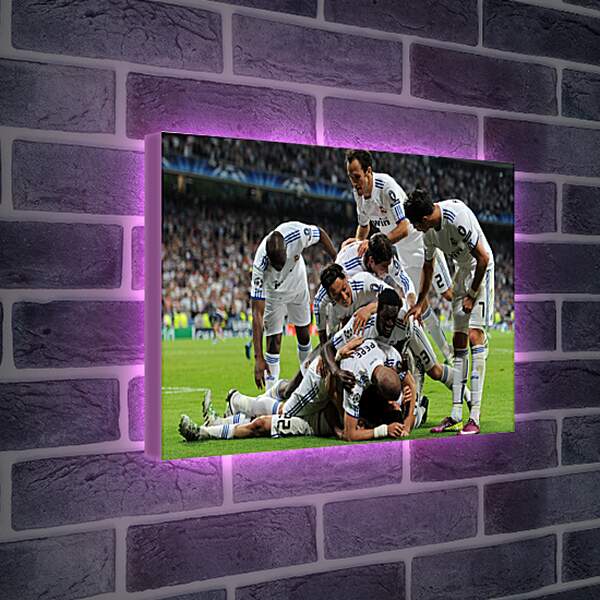 Лайтбокс световая панель - Роналду и Пепе с партнерами по Реалу Мадриду