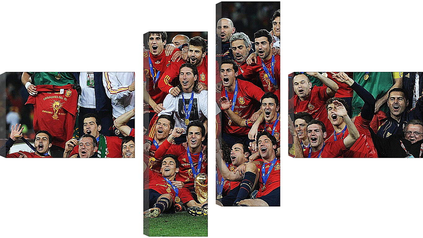 Модульная картина - Сборная Испании с медалями на шее