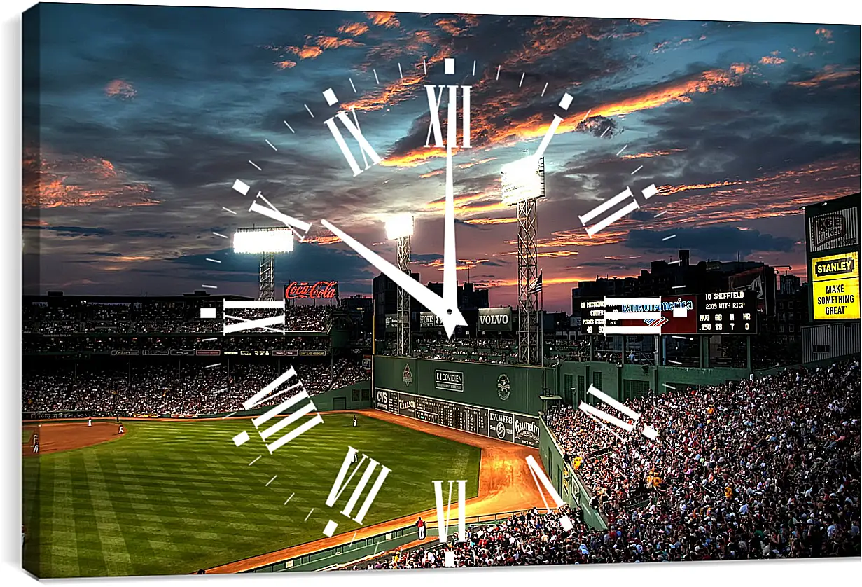 Часы картина - Стадион с видом на закат