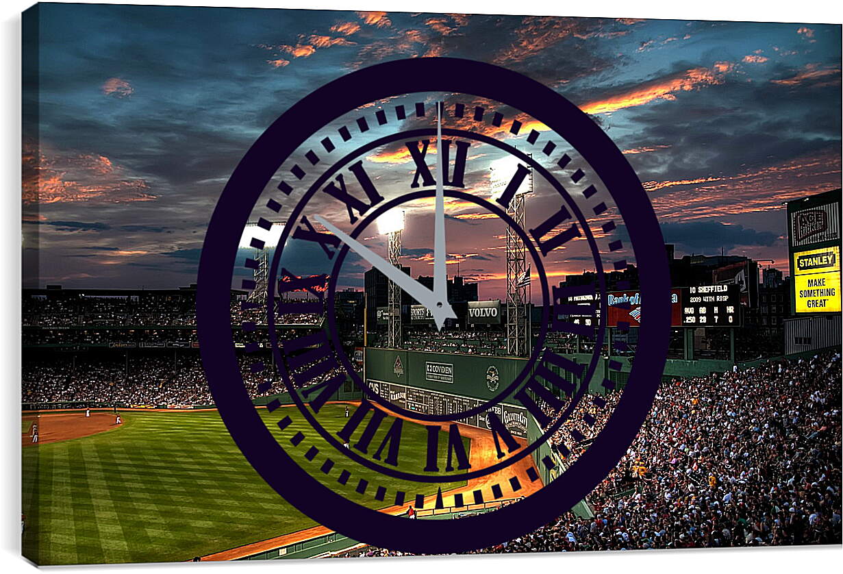 Часы картина - Стадион с видом на закат