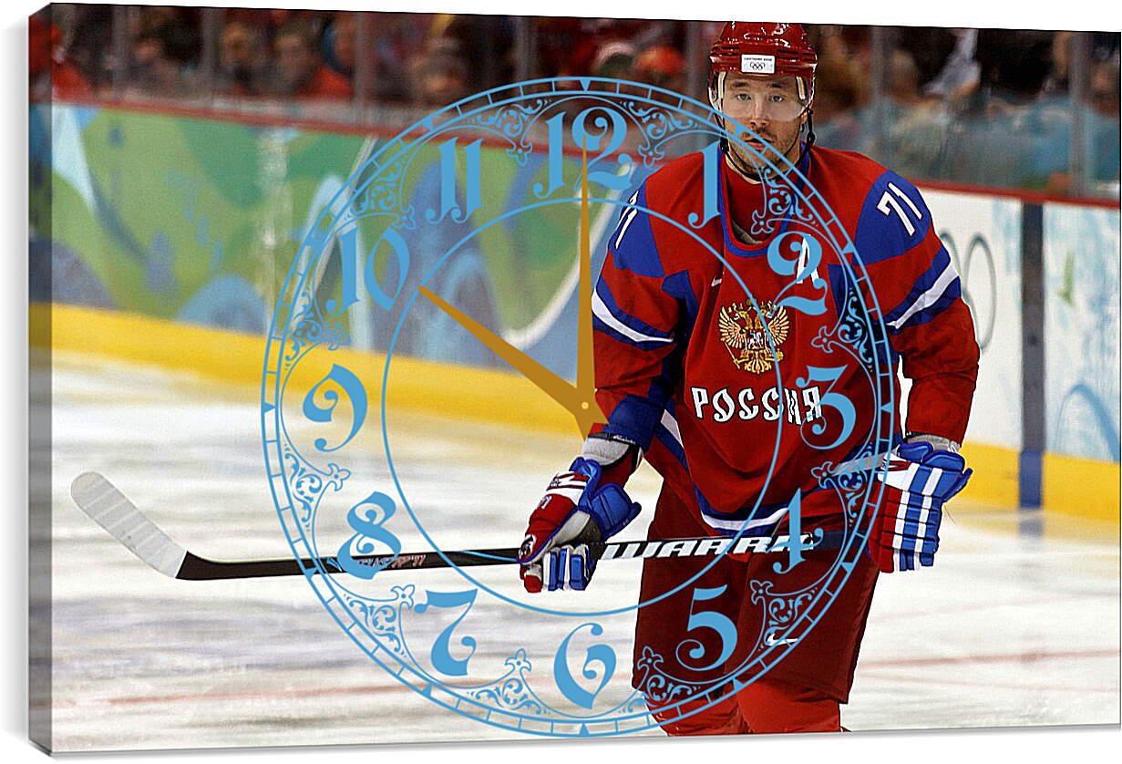 Часы картина - Илья Ковальчук. Сборная России по хоккею
