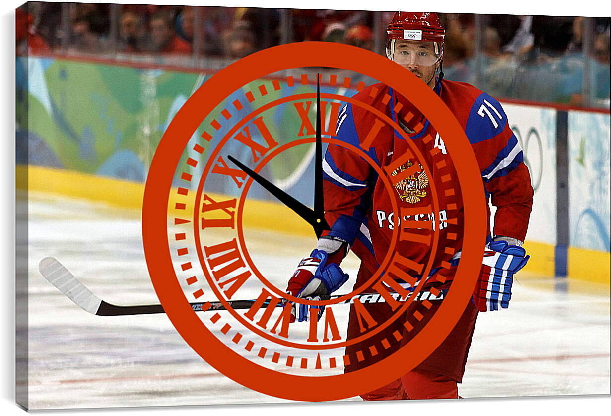 Часы картина - Илья Ковальчук. Сборная России по хоккею