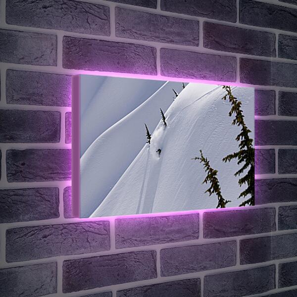 Лайтбокс световая панель - Спуск по белому снегу