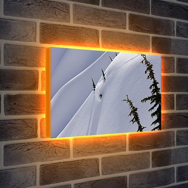 Лайтбокс световая панель - Спуск по белому снегу