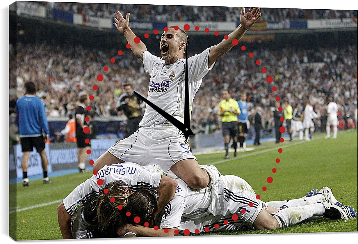 Часы картина - Куча мала игроков Реала Мадрида