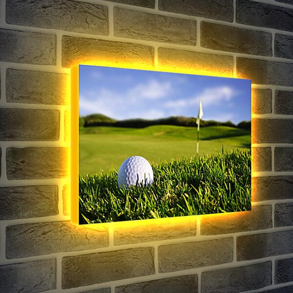 Лайтбокс световая панель - Мяч для гольфа на траве