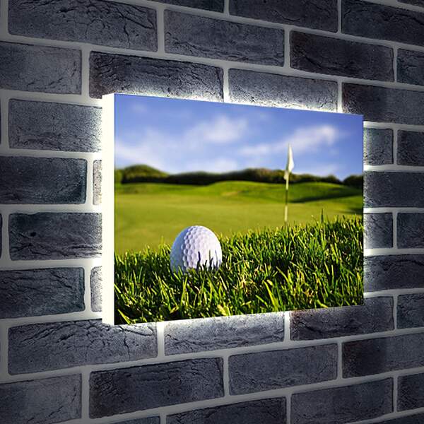 Лайтбокс световая панель - Мяч для гольфа на траве