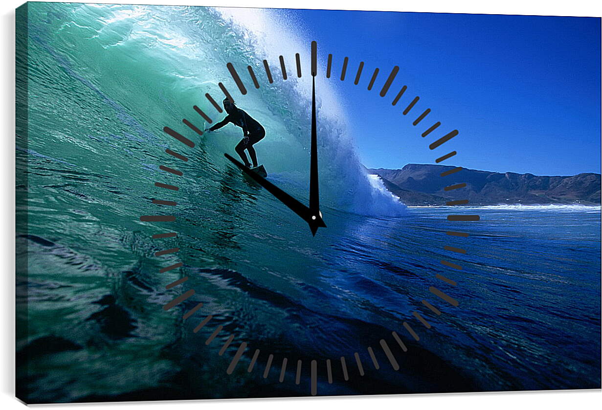 Часы картина - Сёрфинг на фоне гор