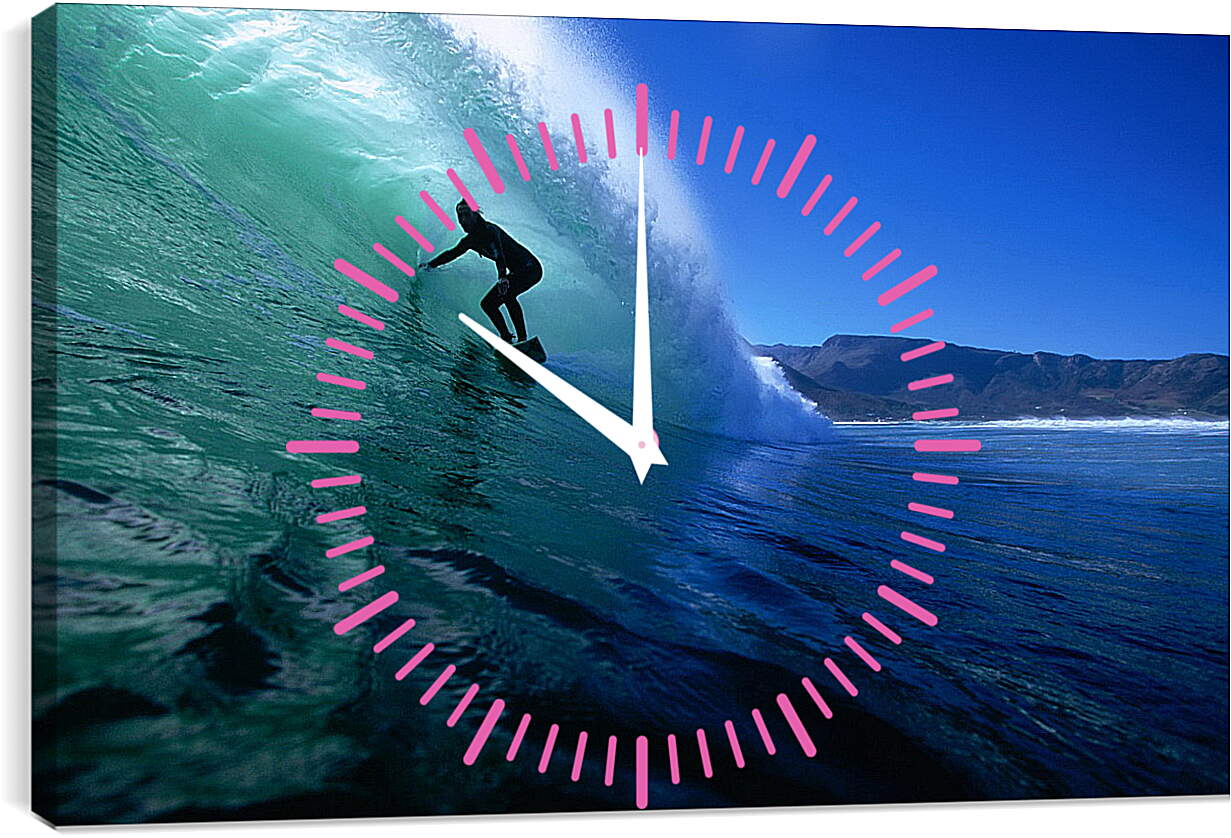Часы картина - Сёрфинг на фоне гор