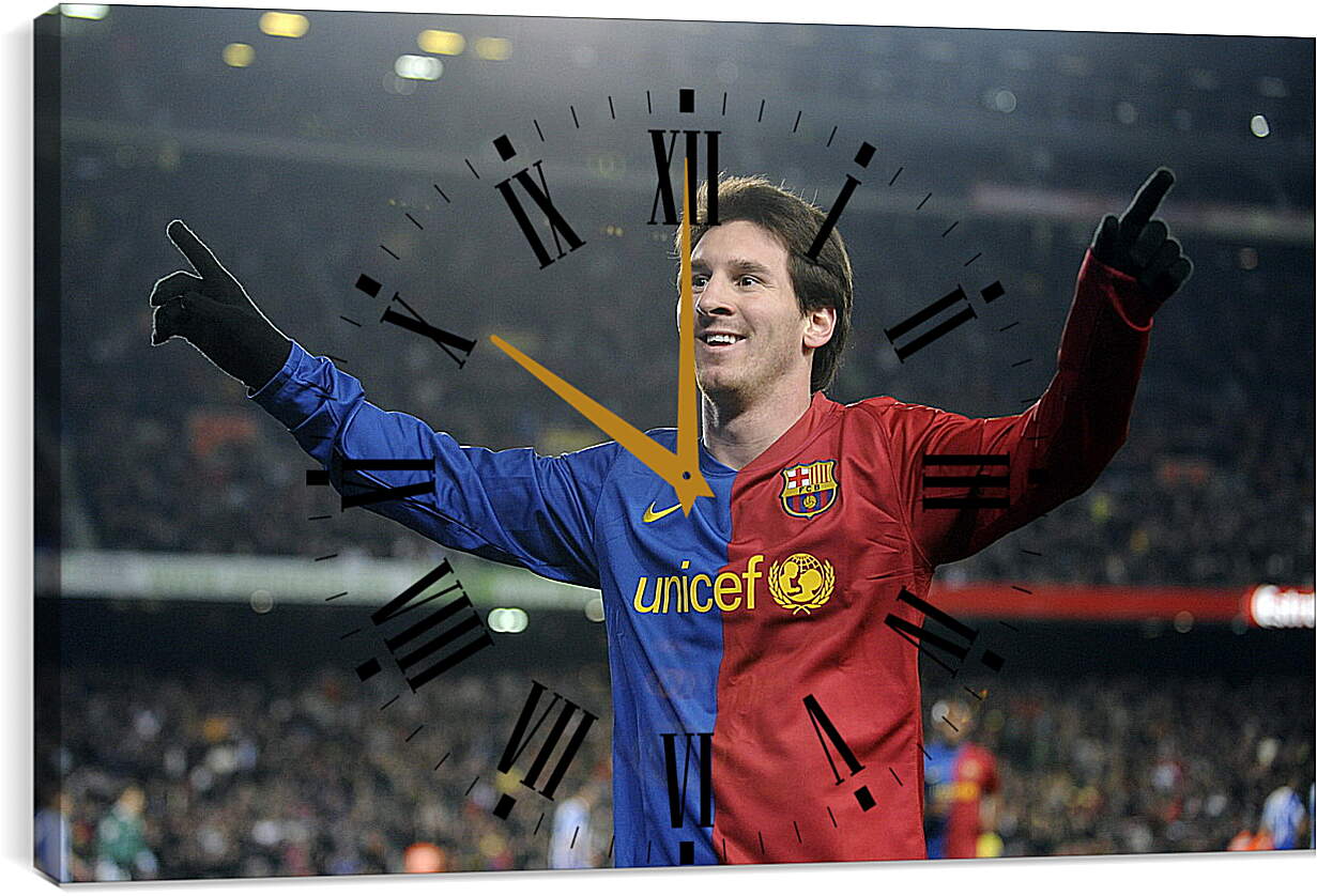 Часы картина - Лионель Месси. Барселона.