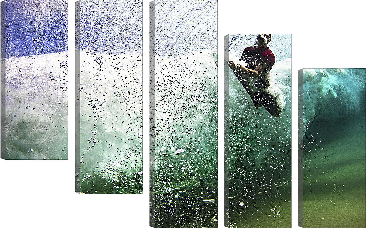 Модульная картина - Сёрфингист под водой