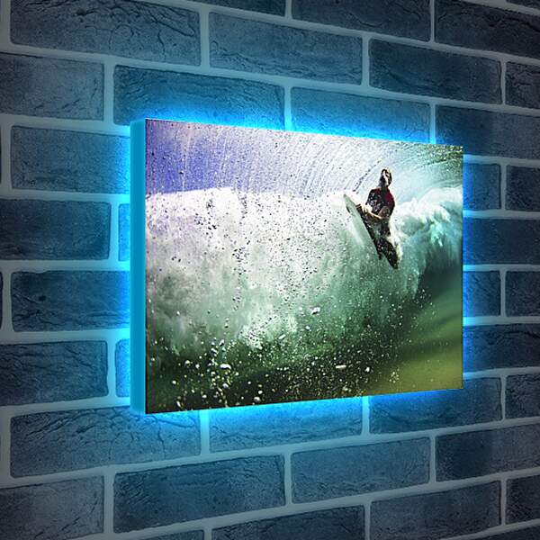 Лайтбокс световая панель - Сёрфингист под водой