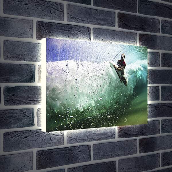 Лайтбокс световая панель - Сёрфингист под водой