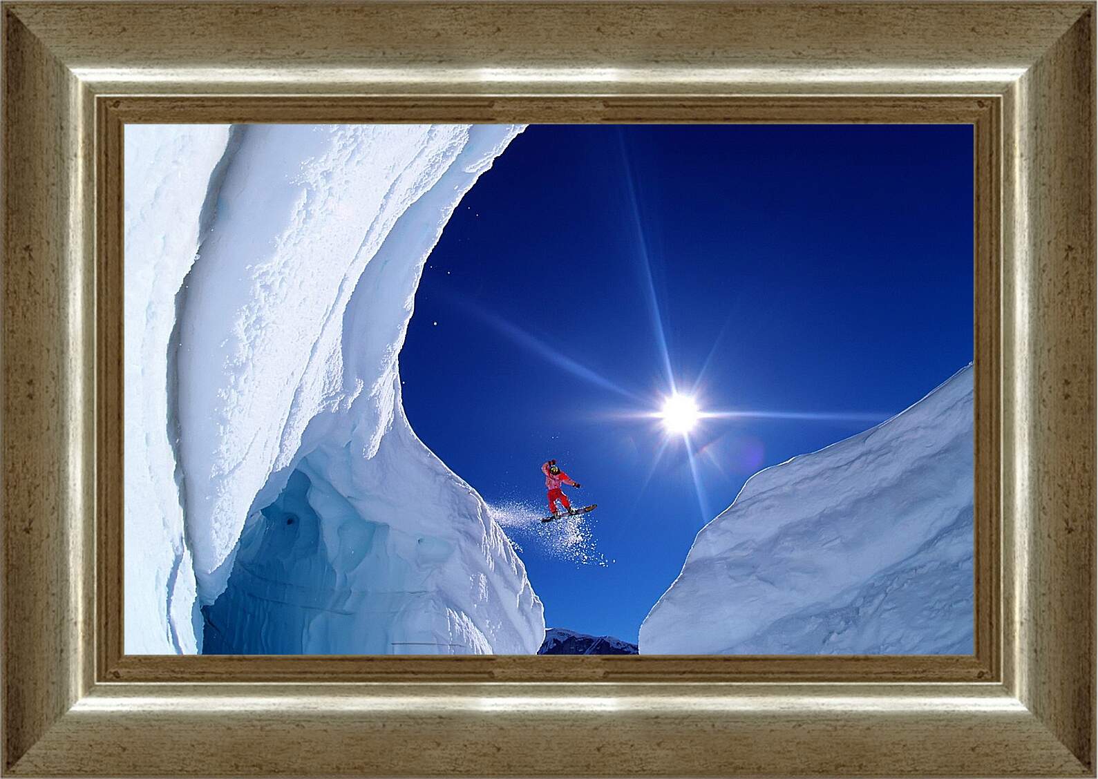 Картина в раме - Прыжок с горы