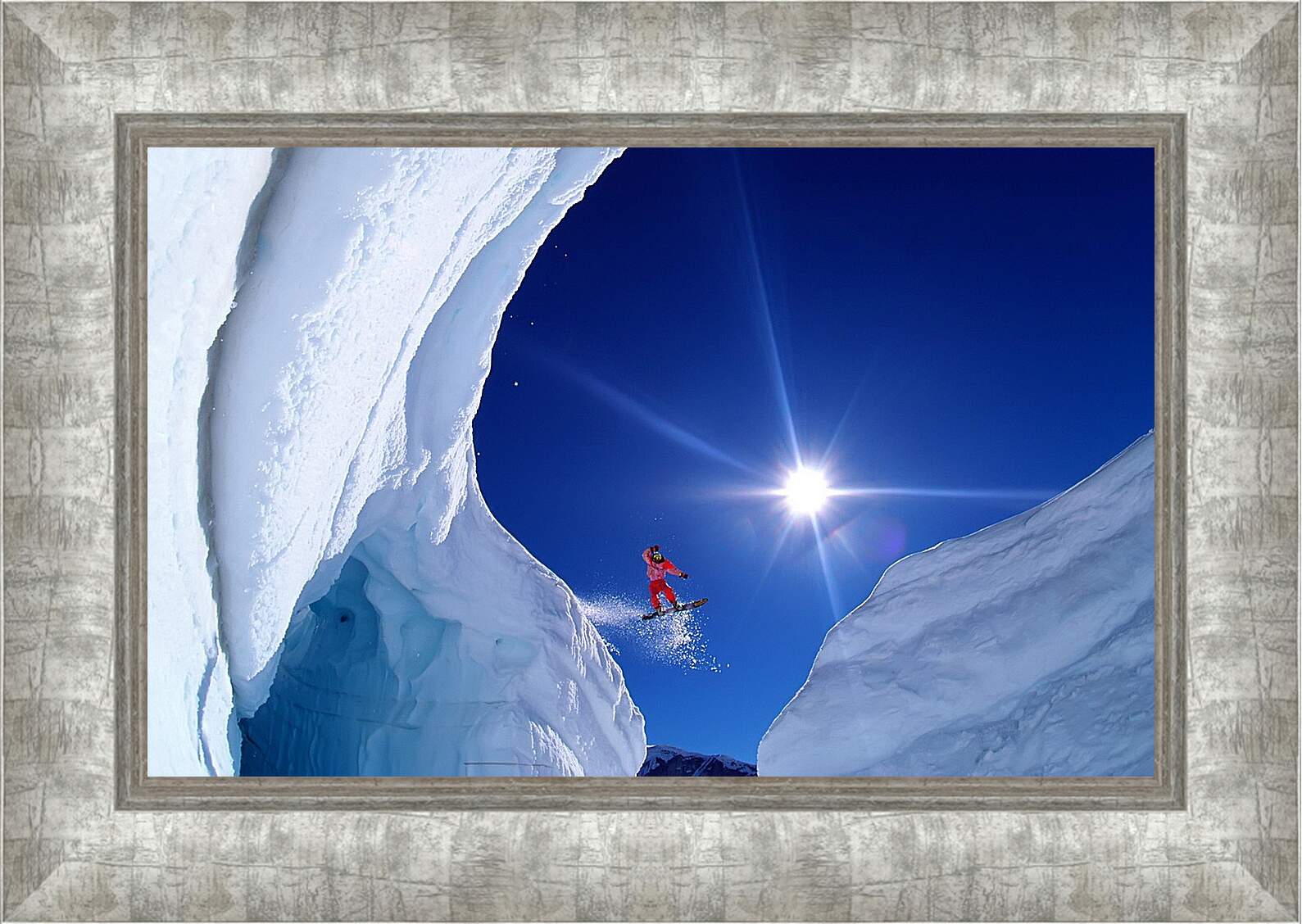 Картина в раме - Прыжок с горы