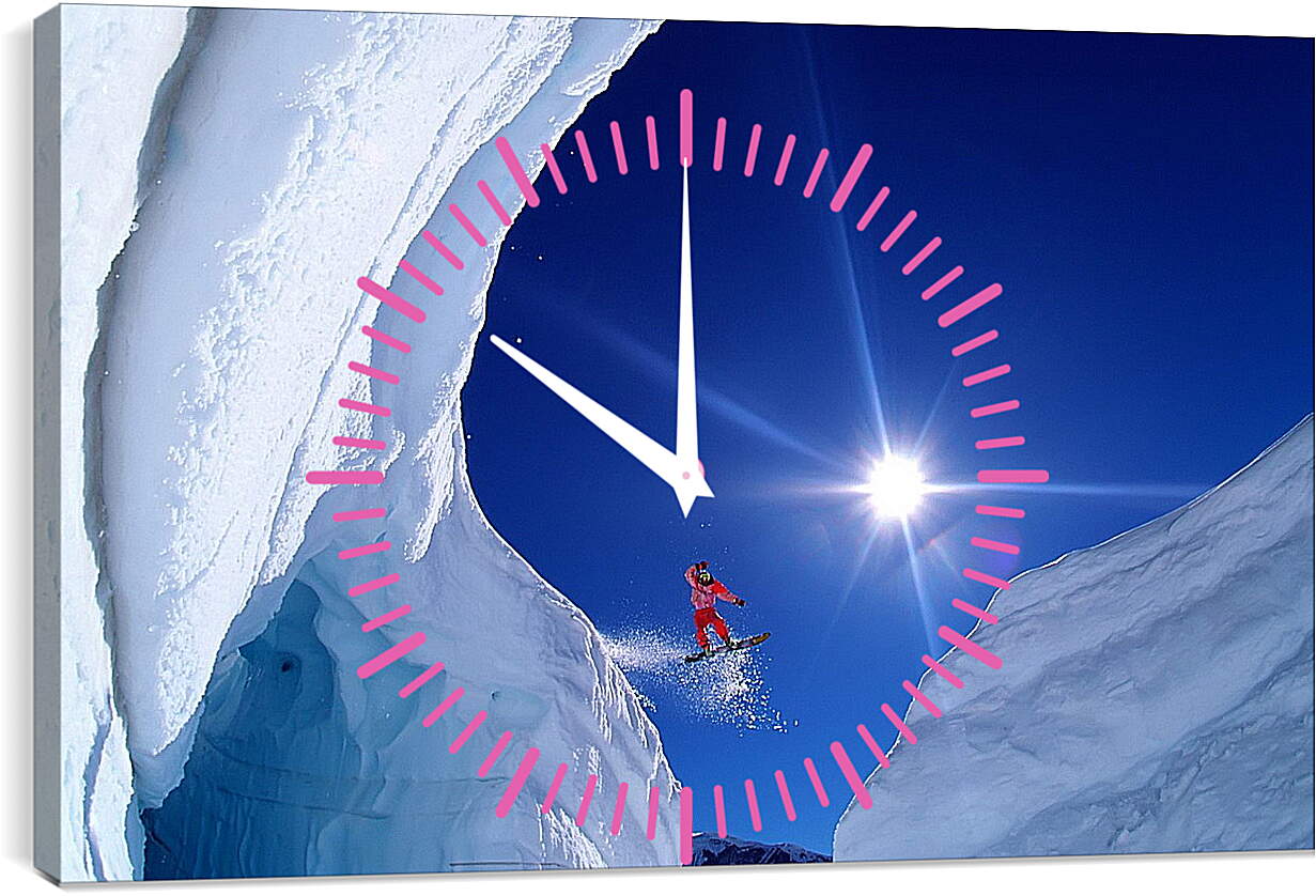 Часы картина - Прыжок с горы